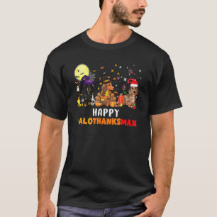 Happy Hallothanksmas Dachshund Dog  Halloween Chri T-Shirt