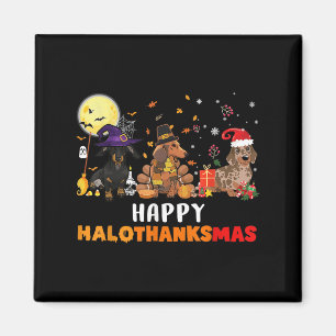 Happy Hallothanksmas Dachshund Dog Lover Halloween Magnet