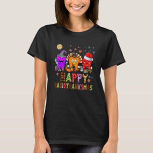 Happy Hallothanksmas Dental Assistant Dentist Chri T-Shirt