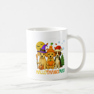Happy Hallothanksmas Dog Lovers Funny Holiday Mash Coffee Mug