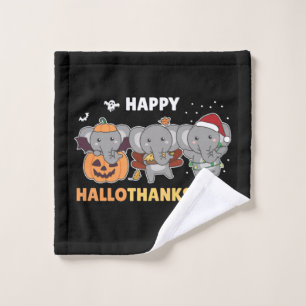 Happy Hallothanksmas Elephant Christmas Elephant W Wash Cloth
