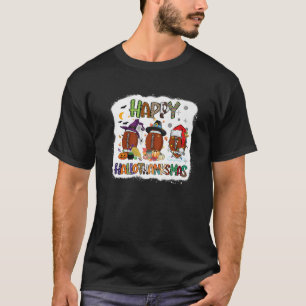 Happy Hallothanksmas Football Halloween Thanksgivi T-Shirt