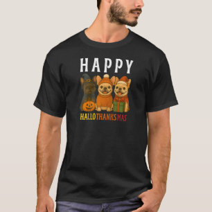 Happy Hallothanksmas Frenchie Cute French Bulldog T-Shirt