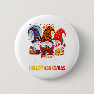 Happy Hallothanksmas Funny Halloween Thanksgiving 6 Cm Round Badge
