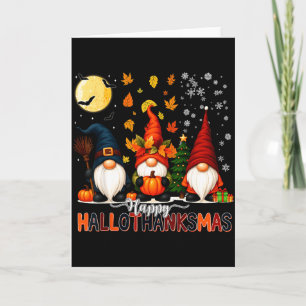 Happy Hallothanksmas Funny Halloween Thanksgiving Card
