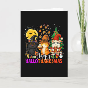 Happy Hallothanksmas Funny Halloween Thanksgiving Card