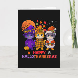 Happy Hallothanksmas Funny Halloween Thanksgiving Card