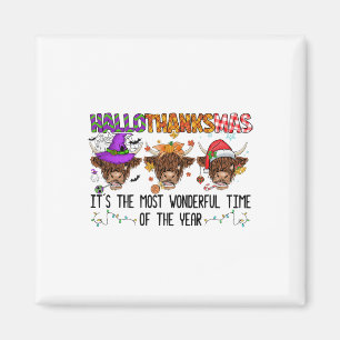 Happy Hallothanksmas Funny Halloween Thanksgiving Magnet