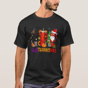 Happy Hallothanksmas Funny Halloween Thanksgiving  T-Shirt