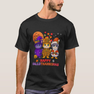 Happy Hallothanksmas Funny Halloween Thanksgiving T-Shirt