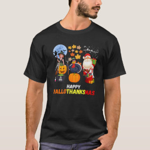 Happy Hallothanksmas Funny Halloween Thanksgiving T-Shirt