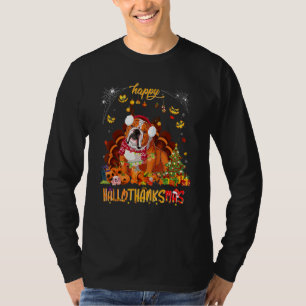 Happy Hallothanksmas Funny Pumpkin Santa Turkey Bu T-Shirt