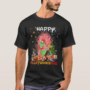 Happy Hallothanksmas G.Rin-Ch And Dog Dachshund - T-Shirt