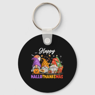 Happy Hallothanksmas Gnome Halloween Thanksgiving  Key Ring