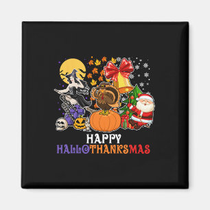 HAPPY HALLOTHANKSMAS GNOME Halloween Thanksgiving Magnet