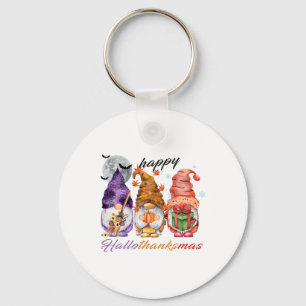 Happy Hallothanksmas Gnome Happy Thanksgiving Day Key Ring