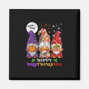 Happy Hallothanksmas Gnome Lover Halloween Thanksg Magnet