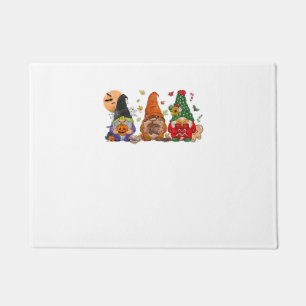 Happy Hallothanksmas Gnomes Halloween Thanksgiving Doormat
