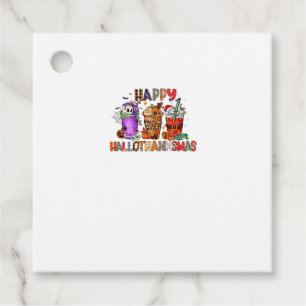 Happy Hallothanksmas Gnomes Halloween Thanksgiving Favour Tags