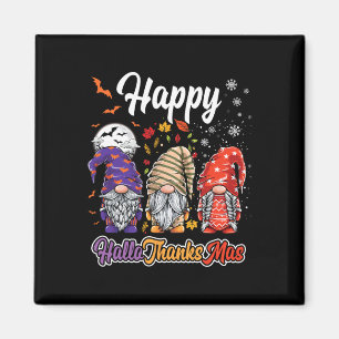 Happy Hallothanksmas Gnomes Halloween Thanksgiving Magnet