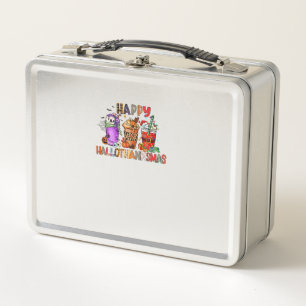 Happy Hallothanksmas Gnomes Halloween Thanksgiving Metal Lunch Box