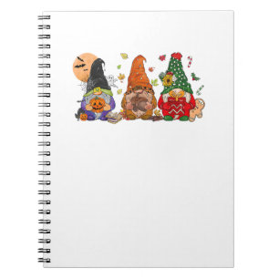 Happy Hallothanksmas Gnomes Halloween Thanksgiving Notebook