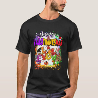 Happy Hallothanksmas Gnomes Halloween Thanksgiving T-Shirt