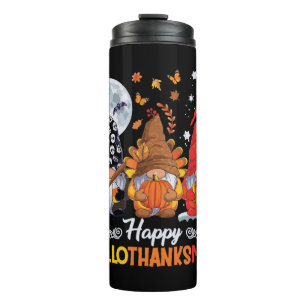 Happy Hallothanksmas Gnomes Halloween Thanksgiving Thermal Tumbler