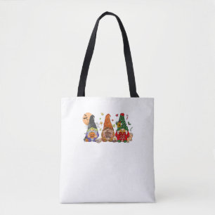 Happy Hallothanksmas Gnomes Halloween Thanksgiving Tote Bag
