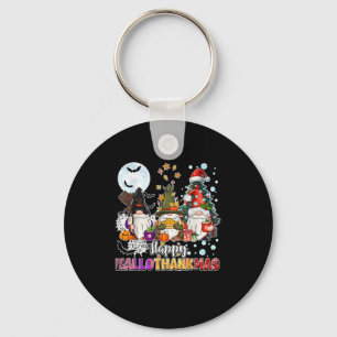 Happy Hallothanksmas Gnomes Lover Funny Halloween  Key Ring