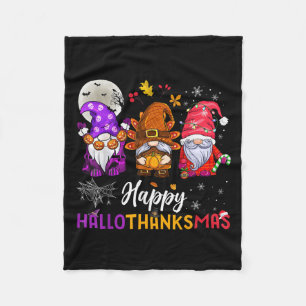 Happy Hallothanksmas Gnomes Lover Halloween Merry  Fleece Blanket