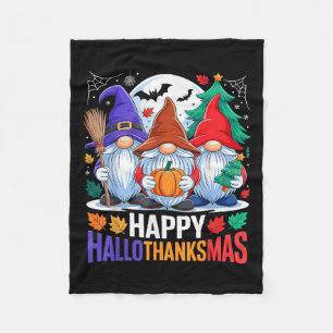 Happy Hallothanksmas Gnomes Lover Halloween Merry  Fleece Blanket
