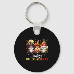 Happy Hallothanksmas Gnomes Lover Halloween Merry Key Ring