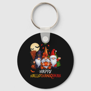 Happy Hallothanksmas Gnomes Lover Halloween Merry Key Ring
