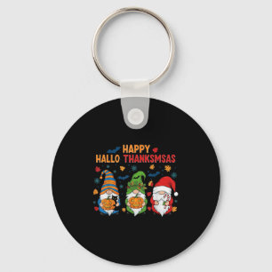 Happy Hallothanksmas Gnomes Lover Halloween Merry Key Ring