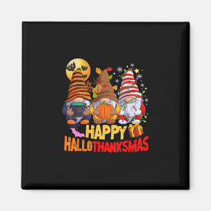Happy Hallothanksmas Gnomes Lover Halloween Merry  Magnet