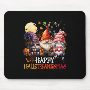 Happy Hallothanksmas Gnomes Lover Halloween Merry Mouse Pad