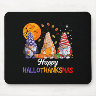 Happy Hallothanksmas Gnomes Lover Halloween Merry Mouse Pad