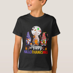 Happy Hallothanksmas Gnomes Lover Halloween Merry  T-Shirt