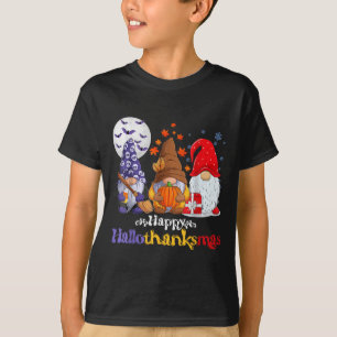Happy Hallothanksmas Gnomes Lover Halloween Merry  T-Shirt