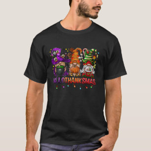 Happy Hallothanksmas Gnomes Lover Halloween Merry T-Shirt