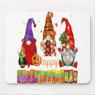 Happy Hallothanksmas Gnomes Lover Halloween Thanks Mouse Pad