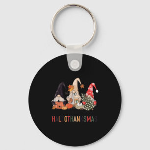 Happy Hallothanksmas Gnomes Pumpkins Halloween Chr Key Ring
