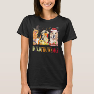 Happy Hallothanksmas Golden Retriever Mum Dog Hal T-Shirt