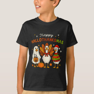 Happy Hallothanksmas Goose Halloween Thanksgiving  T-Shirt