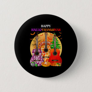 Happy Hallothanksmas Guitar Halloween Thanksgiving 6 Cm Round Badge
