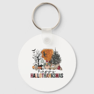 Happy Hallothanksmas Halloween Thanksgiving Christ Key Ring
