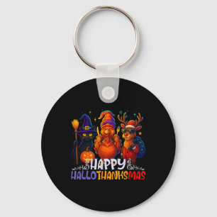 Happy Hallothanksmas Halloween Thanksgiving Christ Key Ring