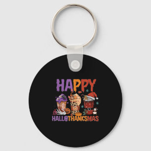 Happy Hallothanksmas Halloween Thanksgiving Christ Key Ring