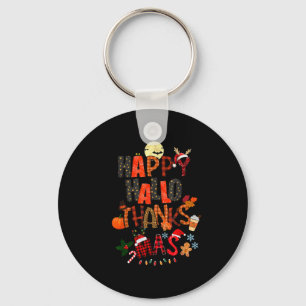 Happy Hallothanksmas Halloween Thanksgiving Christ Key Ring